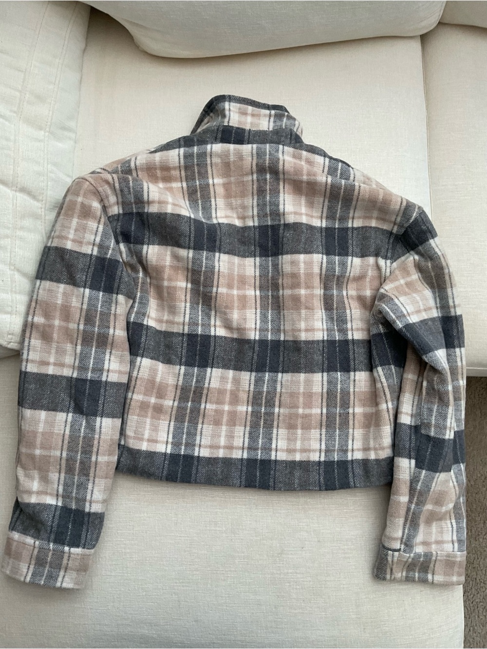 Hurley Cream, Beige and Gray Plaid Jacket - Picture 2 of 6